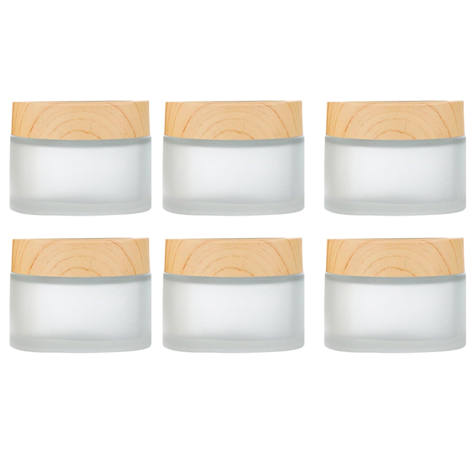 Jarsense Glass Jars, 6pcs Sample Pots for Cosmetics, 30ml Glass Frosted Cosmetic Jars with Lid Cosmetic Container Refillable Travel Pots Mini Portable Small Pots for Creams, Lotion