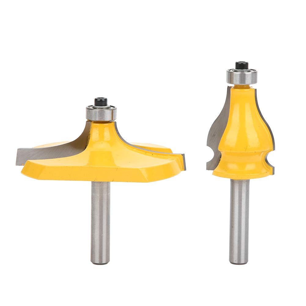2PCs 8mm Shank Router Bit Set, Carbide Tipped Handrail & Table Edge Router Bits Woodworking Milling Cutter Tools & Beginners