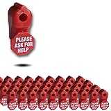50 X 6mm Red Plastic Retail Shop Security Display Hook Anti- Theft, Anti Sweep Stop Lock with Please Ask for Help Sign for Pegboard or Slat wall