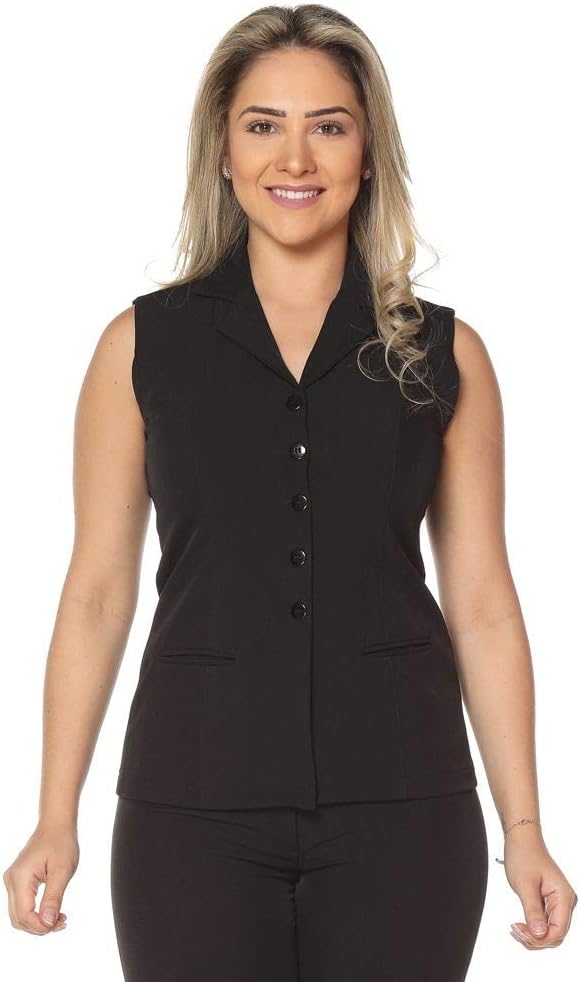 colete camisa social feminino