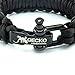 GECKO EQUIPMENT Black Paracord Survival Bracelet with Adjustable Stainless Steel D Shackle - Suitable for 7