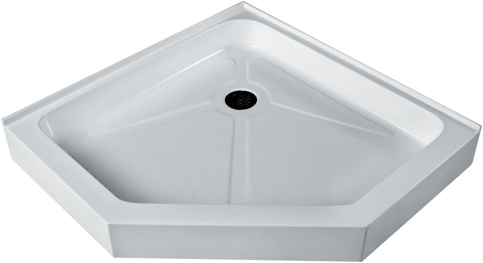 VIGO 40 x 40in. NeoAngle Shower Base, White Amazon.co.uk DIY & Tools