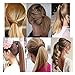 Wrap Around Synthetic Ponytail Clip in Hair Extensions One Piece Magic Paste Pony Tail Long Curly Wavy Soft Silky for Women Fashion and Beauty 17'' / 17 inch (golden mix bleach blonde)