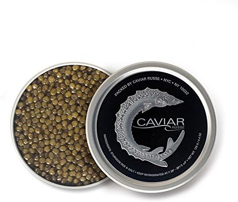 Caviar Russe Gold Osetra Caviar, Caspian Sea Caviar, 1.75 oz (Acipenser Gueldenstaedtii)