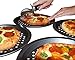 PreOkupied 4-Pack of 8.5 Inch Personal Perforated Pizza Pans, Dark Gray Carbon Steel with Nonstick Coating, Including 2 Black Pan Scrapers
