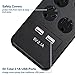 DEWENWILS 7-Outlet Surge Protector Power Strip with 2 USB Ports, 6 Ft Flat Plug Extension Cord, 15A Circuit Breaker, 1780 Joules Surge Protection for Home/Office, Wall Mount, UL Listed, Black