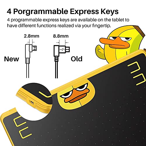 HUION HS64 Chips Graphics Drawing Tablet and Artist Gloves in