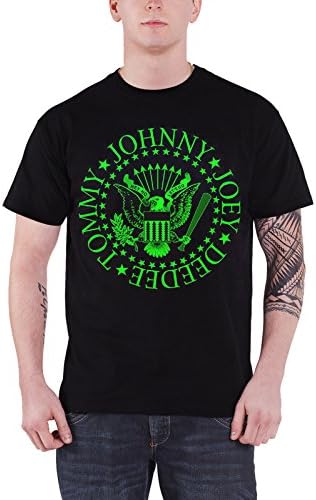 Ramones T Shirt Presidential Seal Green Fill Band Logo Official Mens Black