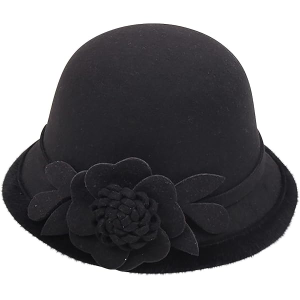 Womens 1920s Vintage Upturn Brim Wool Blend Cloche Church  display picture 2
