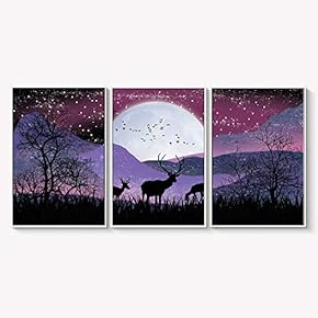 Framed Canvas Wall Art for Living Room, Bedroom Abstract Landscape Dream Place Canvas Prints for Home Decoration Ready to Hanging - 16"x24"x3 Panels