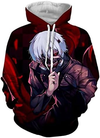 DreamAndReality Unisex Hoodies Tokyo Ghouls Ken Kaneki 3D Print Pullover Sportswear Sweatshirt Tops 198