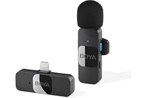 BOYA Wireless Lavalier Microphone for iPhone iPad Phone Omnidirectional External Mini Lapel Lightning Microphone for iPhone C