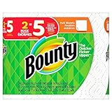 Bounty 2-Ply Paper Towels, 11in. x 10 1/4in, White, Pack Of 2 Huge Rolls