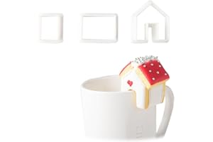Gingerbread House Cookie Cutters, 3D Mini House Hanging Cup Mug Cookie Cutter Christmas Cake Fondant Plastic Mold