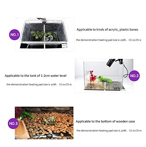 image for Reptile Heating Mat,Fashionclubs Under Tank Reptile Warmer Mat Heat Pa