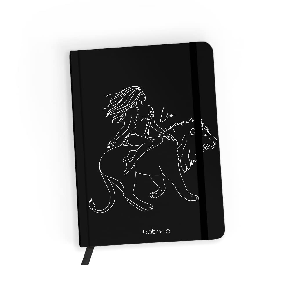 ERT Group Originally and Officially Licensed by Babaco Notebook, Pattern Zodiac Woman 005 Black, with Lined Paper, A5