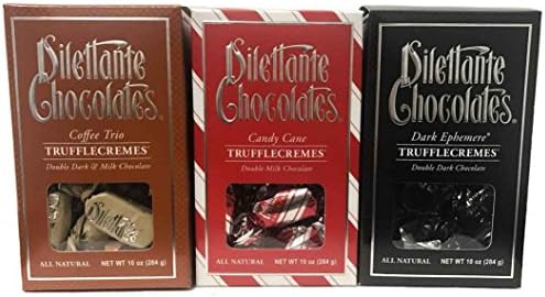 Diletante Truffle Cremes Gift Set with Peppermint, Coffee Trio &amp; Dark Chocolate Ephemere 3 Case Pack
