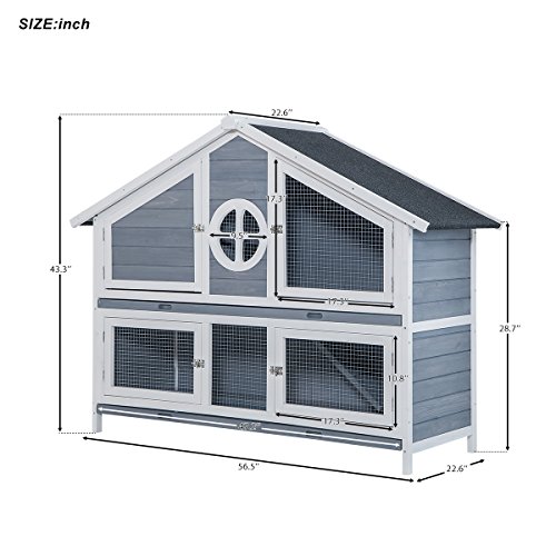 Купить Purlove Rabbit Hutch Wood House Pet Cage For Small Animals в
