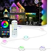 AurNyvaMay Permanent Outdoor Lights,Smart Outdoor Christmas Lights with IC+RGB 20 LED, IP67 Waterproof Eaves Lighting with 213 Modes for Holiday,Party, Daily, APP/Remote Control