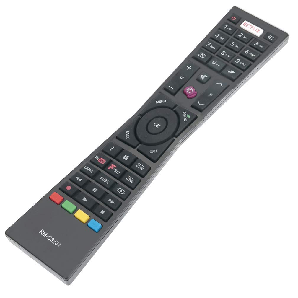 VINABTY Remote Control Replacement RM-C3231 23342620 for JVC Currys Smart 4K UHD 2018 2019 LED TV LT-32C671 LT-43C860 LT-40C860 LT-43C862 LT-55C860 LT-24C660 LT-32C661 LT-49C770