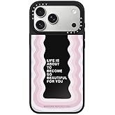 CASETiFY Mirror iPhone 17 Pro Max Case [Reflective/Compatible with Magsafe / 4.9 ft. 1X Military Grade Drop Protection] - Life is Beautiful - Black On Black