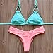 Sherry007 Women's 2 Piece Halter Strap Brazilian Bottom Bikini Set Swimsuits,Small,Bright Blue