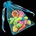 Organza Bags - 150-Count Blue Satin Drawstring Organza Bags, Mesh Favor Bags for Baby Showers, Wedding Gifts, Special Occasions, Party Favors - 3.75 x 5.75 to 4 x 6 Inches