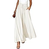 Yusongirl Wide Leg Palazzo Pants for Women High Waisted Flowy Trousers for Summer Casual Beach Vacation Outfits