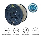 3D Wood Printer Filament PLA + 20% REAL WOOD fiberes, 2.2 lb (1kg Spool) 1.75, Dimensional Accuracy +/- 0.05mm , 1.75mm, 1kg Spool, Wood filament, Excellent filament for 3D printer and 3D printing pen