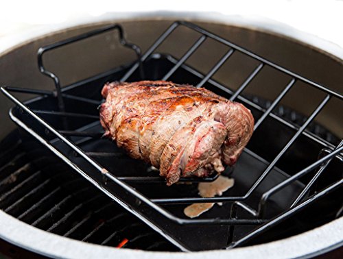 Dracarys Porcelain Coated Steel Roasting Stand BBQ Rib Roast Rack for Smoking, Smoker Accessories Grill Dome Roast and Dual-Purpose Fits for Large Big Green Egg,Weber,Kamado Joe,Primo,VisionEtc. - Thumbnail 3