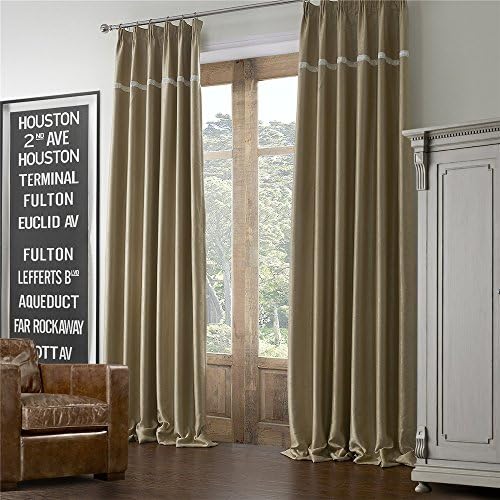 IYUEGOU Wide Curtains 120Inch-300Inch for Large Windows Classic Double Pleated Blackout Curtains Drapes With Trim and Multi Size Custom 300" W x102" L (One Panel)
