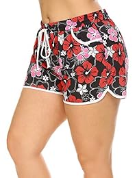 Pantalones cortos de playa para dama de IN'VOLAND, con estampado floral, con bolsillos, secado rápido, pantalones cortos de verano