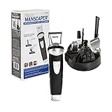 Wahl Professional Manscaper Trimmer #8746 – Ergonomic, Full-Bodied, and Battery Powered – Includes 3 Interchangeable Heads (Shaver, Trimmer, Detailer) – 11 Total Accessories