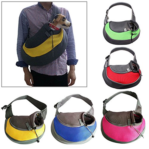 Pet Dog Cat Puppy Zip Travel Tote Shoulder Bag Sling Backpack Carrier (S size/Yellow) - Thumbnail 7