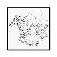 Framed Canvas Wall Art Abstract Horse Canvas Prints Home Artwork Decoration for Living Room,Bedroom - 16x16 inches