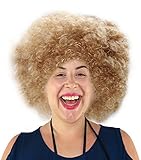 Blonde Afro Wig | 70's, Hippie, Disco Costume Wig, Funky Blonde Afro Puff Hair