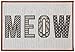 PetRageous Designed Tapestry Placemat for Pet Feeding Station, 13-Inch by 19-Inch, Meow, Off-White, (10220)