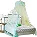 HOUSWEETY Princess Bed Canopy Netting Mosquito Net Round Lace Dome for Twin Full and Queen Size Beds Crib
