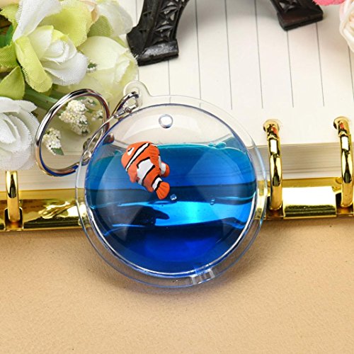 Hot Sale! Sunfei Keychain,Glitter Powder Quicksand Star Key Ring Mini Filled Bottle Keychain (H)