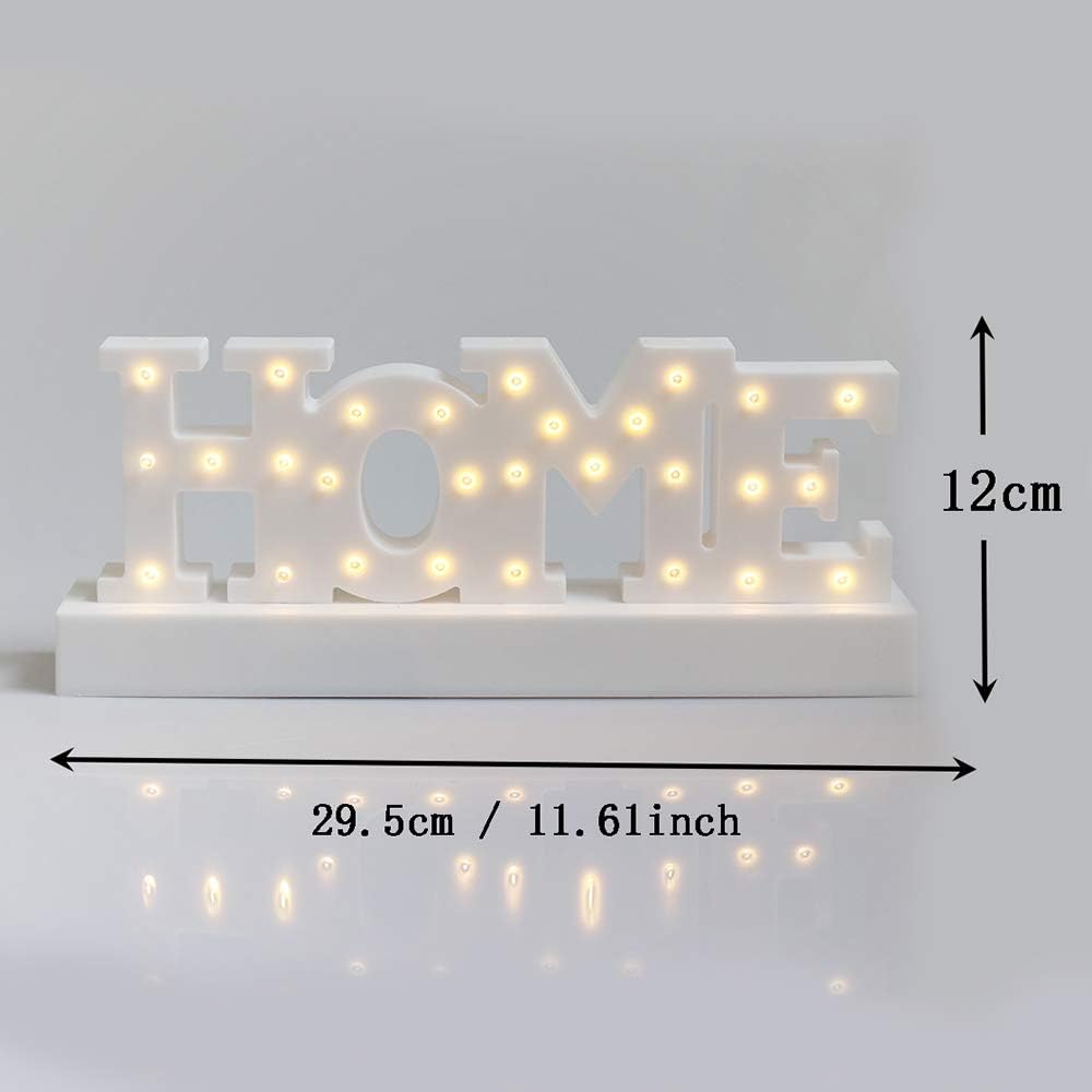 GUOCHENG Home Word Sign Light up Home Sign Ornament Batteries Operated Letter Night Lamps, Wedding Christmas Birthday Gifts - Image 5
