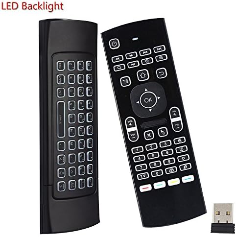 [Updated] Backlit Air Keyboard Mouse MX3 Pro, 2.4G Air TV Control Mini Wireless Keyboard Mouse &amp; infrared Learning for Android Smart TV Box By Dupad Story (MX3 Backlit)