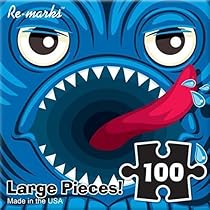 Blue Monster 100 Piece Re-marks Puzzle Monster Series by Re-Marks