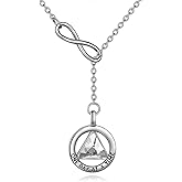 YAFEINI AA/NA Recovery Necklace Sterling Silver Crystal AA Alcoholics Anonymous NA Narcotics Anonymous Recovery Sobriety Pendant Sober Jewelry Gifts for Women
