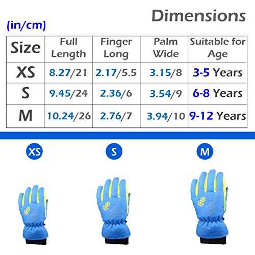 image for Triwonder Ski Snowboard Gloves for Kids - Waterproof Winter Warm Glove
