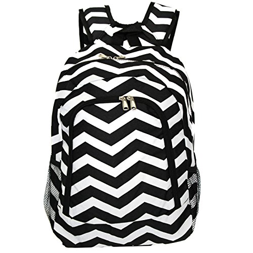 World Traveler Multipurpose Backpack 16-Inch, Black White Chevron, One Size