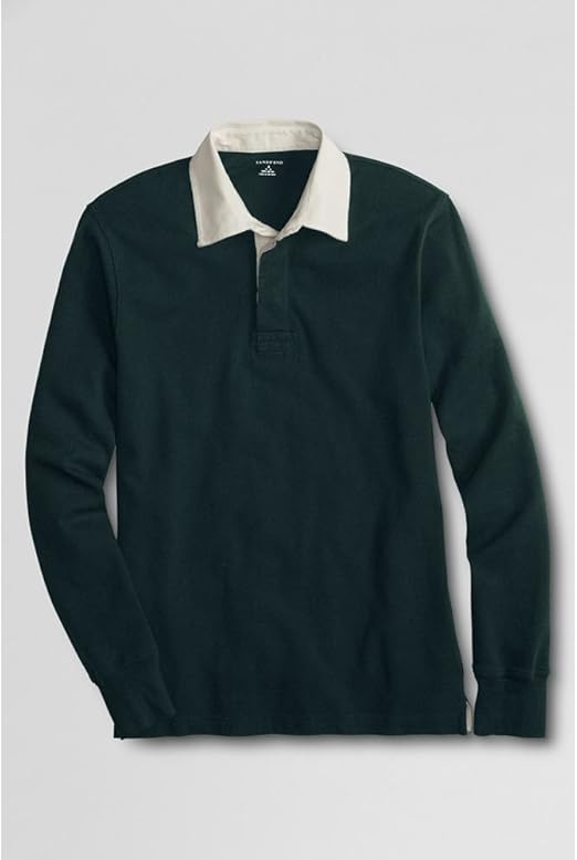 Lands' End Men's Rugby Shirt, M, Evergreen at Amazon Men’s Clothing store Polo Shirts