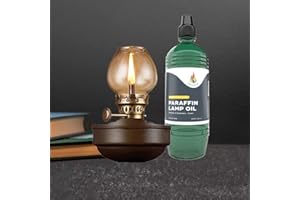 The Dreidel Company Liquid Paraffin Lamp Oil, 1 Liter, Smokeless, Odorless, Ultra Clean Burning Fuel for Indoor and Outdoor Use (Green)