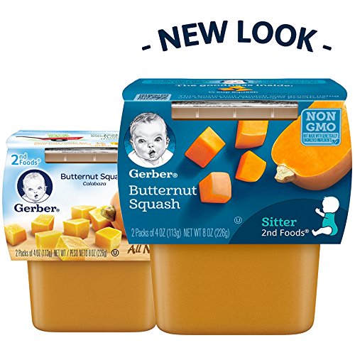 Gerber 2nd Foods Butternut Squash, 4 Ounce Tubs, 2 Count (Pack of 8)