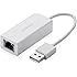 UGREEN Ethernet Adapter, USB Ethernet Adapter Lan Adapter ,USB 2.0 to RJ45 for Macbook, Chromebook, Nintendo Switch, Wii, Wii U, Windows 10, 8.1,Mac OS X 10.11,Surface Pro,Linux White