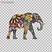 Decal Stickers Floral Elephant Elephas room Feng shui Feng Shui Motorbike Waterproof Vinyl 4 X 2,78 Inches Color